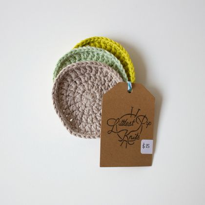 Crochet GOTS Certified Organic Cotton Reusable Make-up Remover Pad